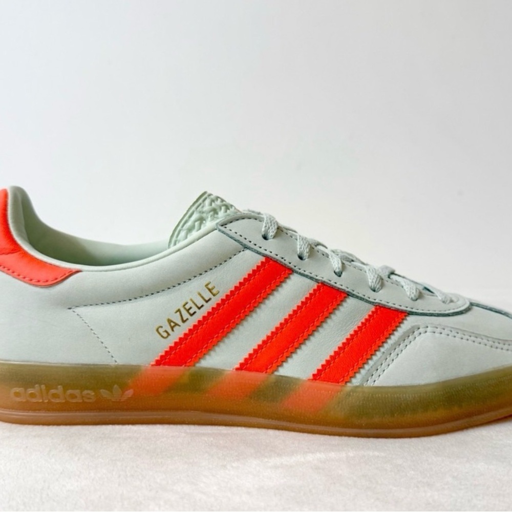 Adidas Gazelle Linen Green and Solar Orange - like new